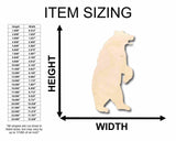 Unfinished Wood Bear Standing Silhouette - Craft- up to 24" DIY 5" / 1/4" 24 Hour Crafts