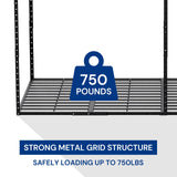 SunsGrove 4x8 Overhead Garage Storage Rack, 750LBS Adjustable Ceiling Mounted Storage Racks Heavy Duty, Hanging Garage Storage, 48 in. W x 96 in. L x SunsGrove