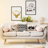 9 Pieces Forest Deer Mountain Stencils Moon Bamboo Pattern Stencils Animal Flower Reusable Templates Forest Theme DIY Stencils with Metal Open Ring Tenare