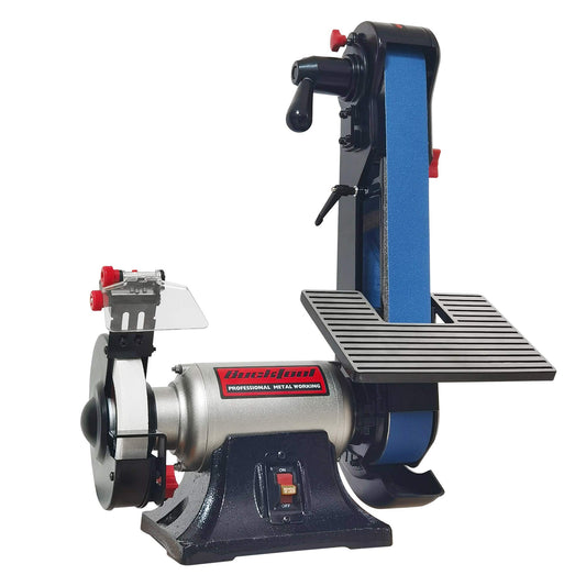 Bucktool Combo 2" x 42" Belt Sander 6" Bench Grinder, Knife Sharpener with Large Work Table BG2600 Upgraded Model - WoodArtSupply