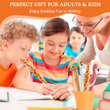 VIPbuy 2 Count 100% Handmade Wood Carved Gel Ink Pens -Novelty Refillable Writing Pens Office School Supplies Birthday Christmas Gift, Giraffe VIPbuy