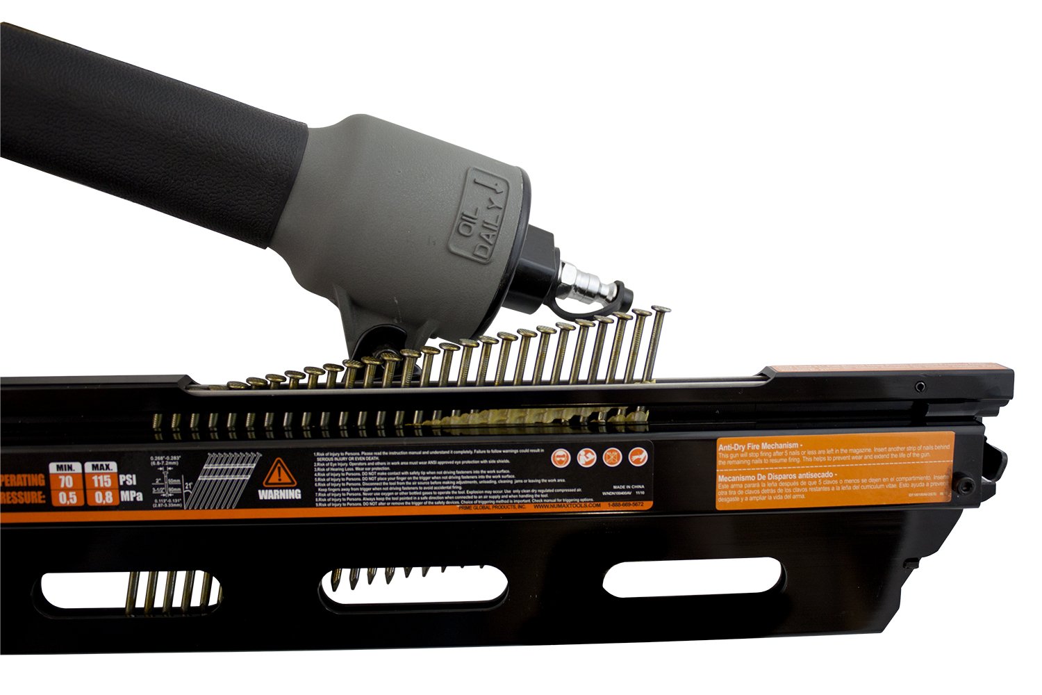 NuMax SFR2190 Pneumatic 21 Degree 3-1/2" Framing Nailer NuMax