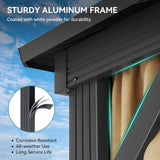 YITAHOME 10x12ft Gazebo Double Roof Canopy with Netting and Curtains, Outdoor Gazebo 2-Tier Hardtop Galvanized Iron Aluminum Frame Garden Tent for YITAHOME