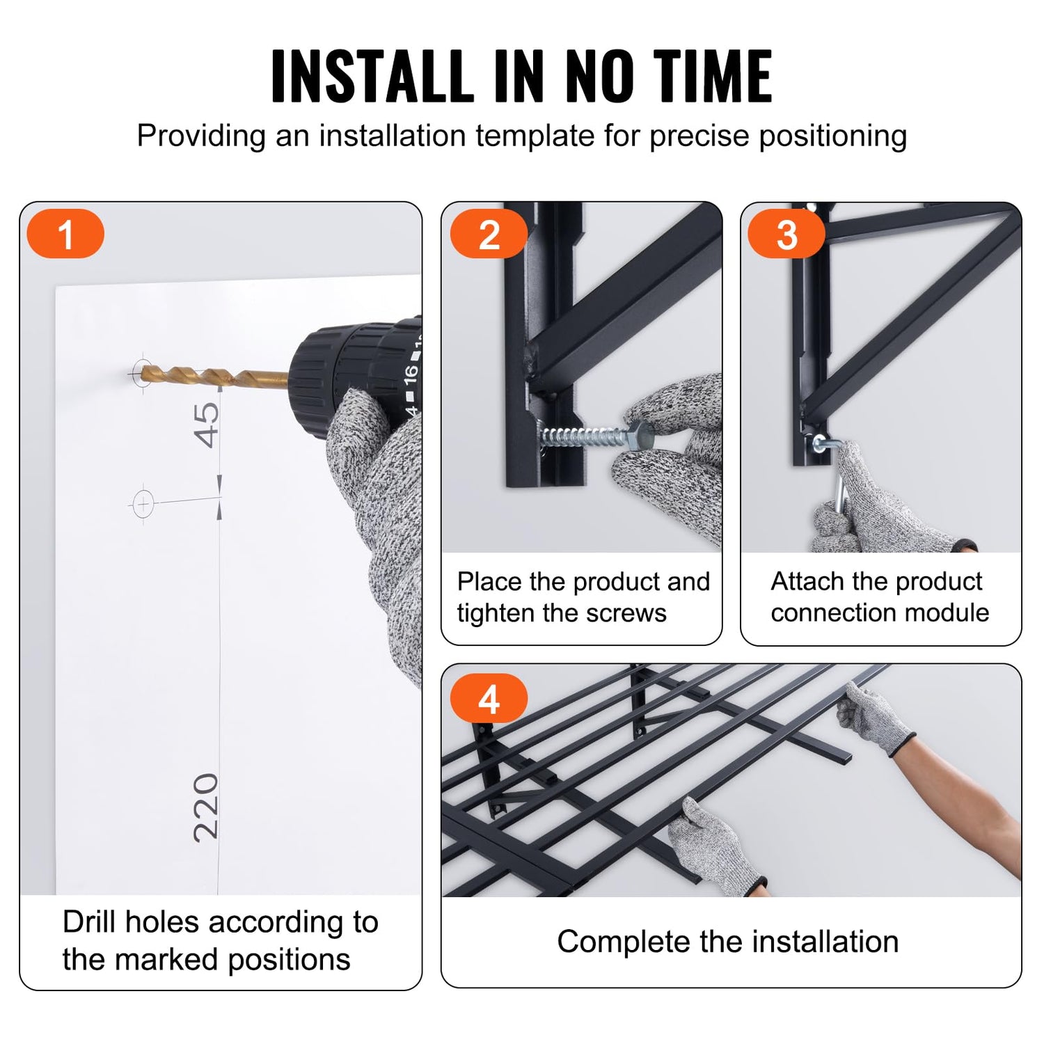 VEVOR Garage Shelving Wall Mounted, 2 x 6 ft Heavy Duty Garage Wall Shelves, 1600 lbs Load Capacity Garage Storage Rack Floating Shelves, 2 Pack, VEVOR