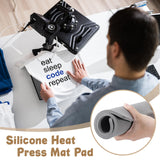 Frienda 2 Pcs Heat Press Pad Mat 0.31 Inch Thick Silicone Mat for Heat Press Flat Press Replacement Pad for Sublimation Heat Transfer Machine T Shirt Frienda