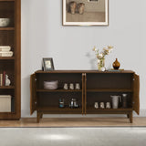 HULALA HOME Modern Sideboard Buffet Cabinet with Solid Wood Legs, 60" Kitchen Storage Cabinet Credenza with 4 Doors and 2 Interior Shelves, Accent HULALA HOME