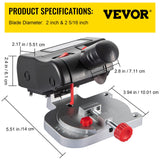 VEVOR Mini Miter Cut-off Chop Saw, Two 2-5/16" Blade of Steel and Resin with 1/2inch Cutting Depth, 0-45° Benchtop Miter Saw for Copper, Aluminum, VEVOR