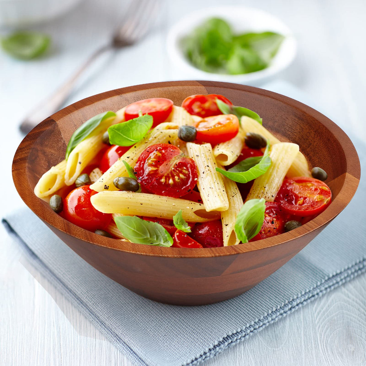 AIDEA Acacia Wooden Serving Bowls, 7 Inch Set of 4 for Salad, Soup, Noodle and More AIDEA