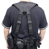 MELOTOUGH Tactical Duty Belt Harness Padded Adjustable Tool Belt Suspenders with Key Chin and Patch, Black(Large) MELOTOUGH
