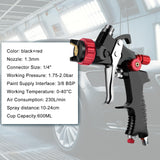 Aflybltol Hvlp Spray Gun with Paint Mixing Quick Cup, Automotive Paint Spray Gun Kit Contain Pressure Gauge,1.3mm Nozzle,10 Disposable 600ML Cups for Aflybltol