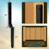 WIMART Fence Post Repair Kit, Heavy Duty Steel Fence Post Anchor Ground Spike for Repair Tilted, Broken Wood Fence Post (Black - Set 1) WIMART