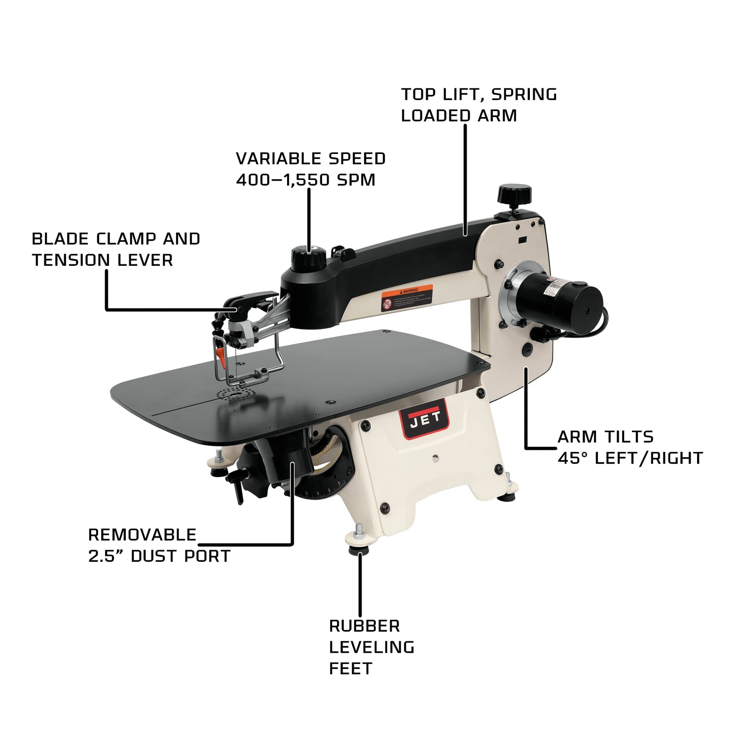 JET 18-Inch Scroll Saw, 1Ph 120V (JWSS-18B) Jet
