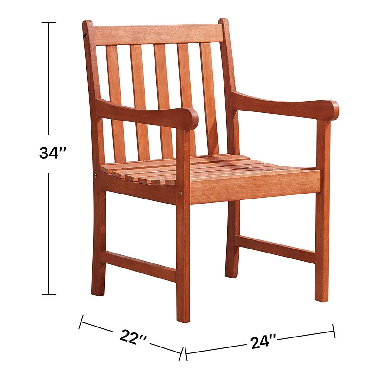 VIFAH V415 Outdoor Wood Arm Chair VIFAH