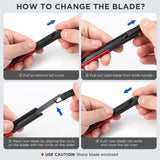 WORKPRO Premium Utility Knife Retractable Snap-off Blade, Heavy Duty Aluminum Box Cutter Set, Razor Knife Exacto Craft Knives, with 10 Extra 9mm WORKPRO