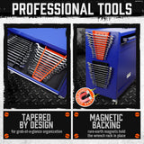 HORUSDY Magnetic Wrench Organizer, 2-Pack Magnetic Wrench Holder, SAE(1/4" - 1/16") and Metric(6mm-24mm) HORUSDY