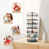 LASZOLA 6 Tier Rotating Earring Holder Organizer, Adjustable Metal Jewelry Display Stand for Women Girls, 480 Holes and Grooves Large Stud Earring LASZOLA