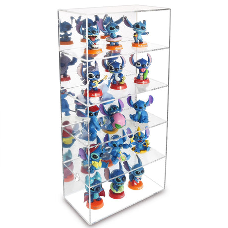 Ikee Design Mirrored Back Acrylic Display Case, 5-Level Collection Display Case for Mini Funko Pop Figures, Sunglasses Rack, Freestanding or Ikee Design