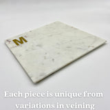 Boards by Bleu Monogram Marble Cheese Board, Personalized Charcuterie Board with Brass Initial, Christmas and Wedding Gift for Couples, Hosting and Boards by Bleu