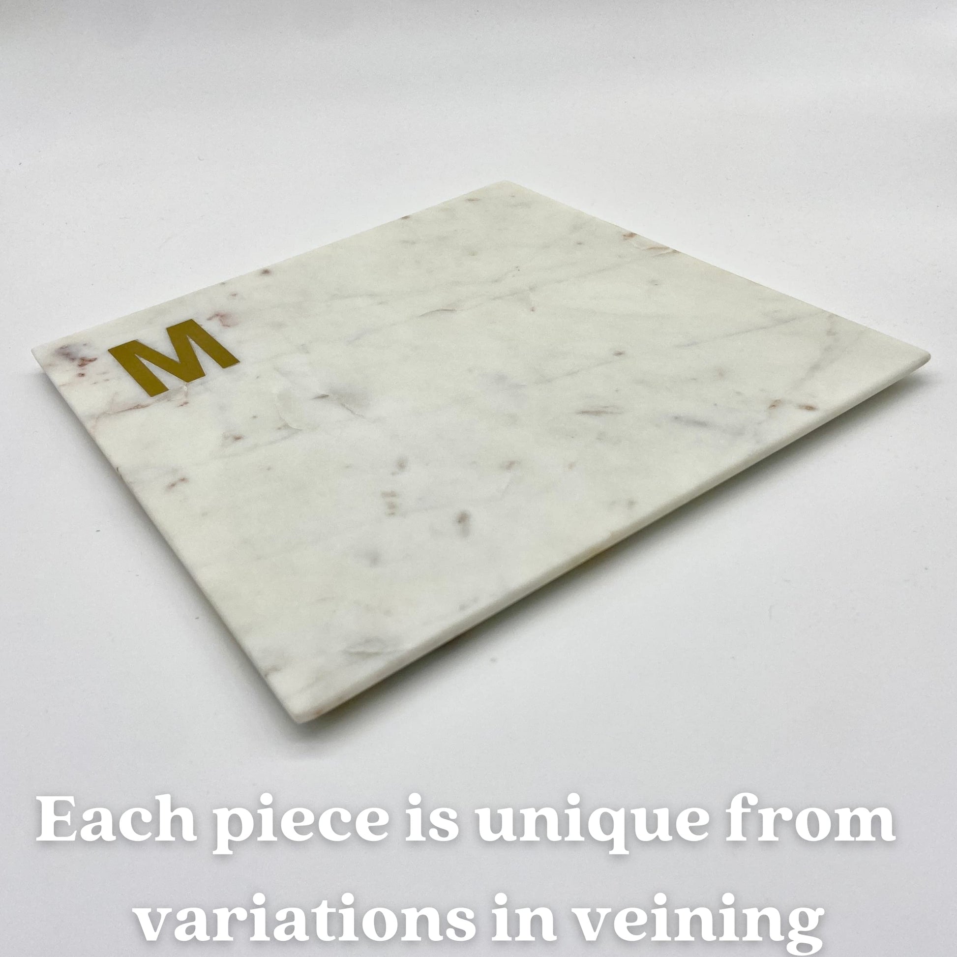 Boards by Bleu Monogram Marble Cheese Board, Personalized Charcuterie Board with Brass Initial, Christmas and Wedding Gift for Couples, Hosting and - WoodArtSupply