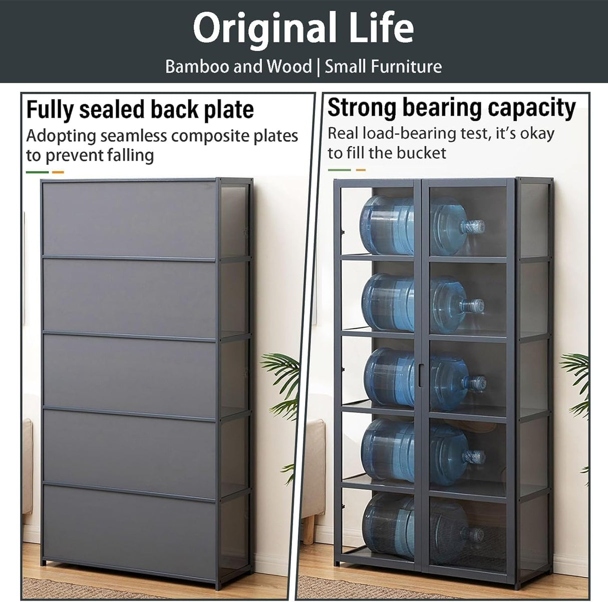 Curio Display Cabinet, Storage Cabinet with 5-Tier Storage Shelves, Display Case with Acrylic Cabinet Door, Toy Organizers Rack & Display Shelf QEWYHGRY