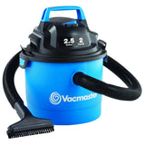 Vacmaster Portable Wall Mountable Wet/Dry Vac, 2.5 Gallon, 2 HP 1-1/4" Hose (VOM205P), Blue Vacmaster
