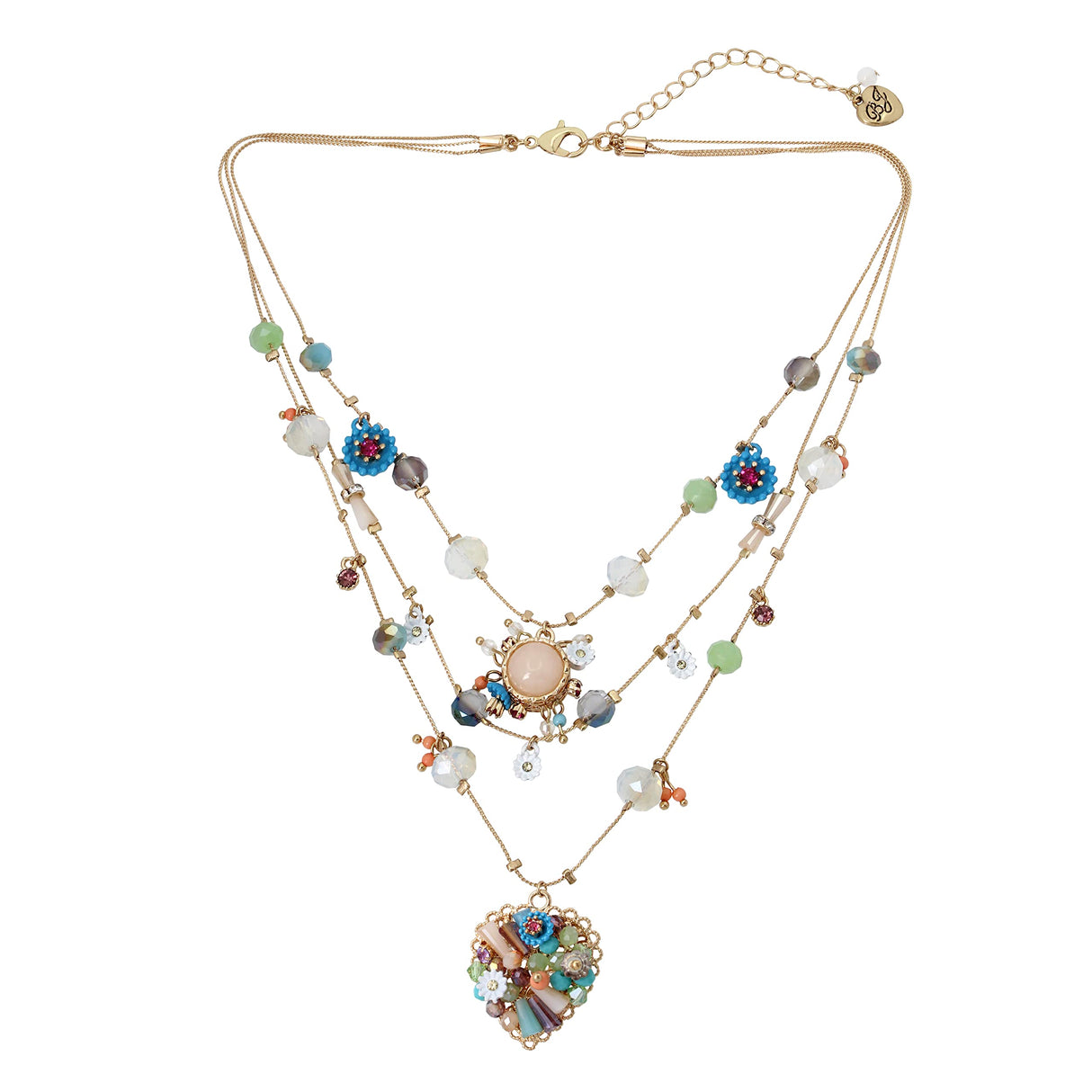 Betsey Johnson Woven Heart Layered Necklace Betsey Johnson