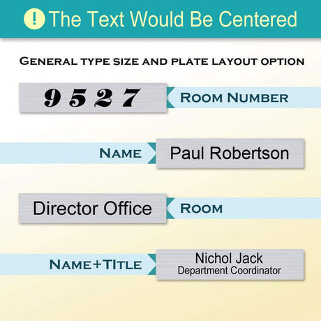 Icomecn Personalized Office Name Plate 2"x10" Customize Wall Door Sign NamePlate Adhesive back Icomecn