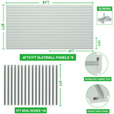 RELIANCER PVC Slat Wall Panels,4ft by 8ft (32 sqft) Garage Wall Organizer Storage System,Interlocking Slatwall Paneling Sheets,Workshop Slatwall RELIANCER