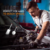 Frienda 2 Pieces Lighted Telescoping Inspection Mirror Flexible Retractable LED Automotive Extension Mirror Round Dental Mirror with Light Pickup Frienda