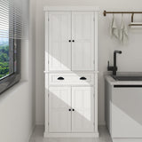 GOAWGO 72" White Freestanding Kitchen Pantry Cabinet with Adjustable Shelves and Drawer GOAWGO
