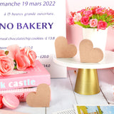 Whaline 12Pcs Valentine's Day Heart Shaped Table Wooden Sign Unfinished Blank Heart Density Board Slice Double-Sided Tabletop Heart Decor for Wedding Whaline