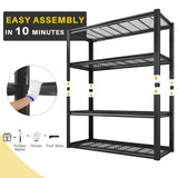 REIBII 40" W Garage Shelving Heavy Duty Storage Shelves 2240LBS Heavy Duty Shelving 4-Tier Adjustable Metal Shelves for Storage Rack Industrial REIBII