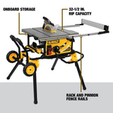 DEWALT 10 Inch Table Saw, 32-1/2 Inch Rip Capacity, 15 Amp Motor, With Rolling/Collapsible Stand (DWE7491RS) DEWALT