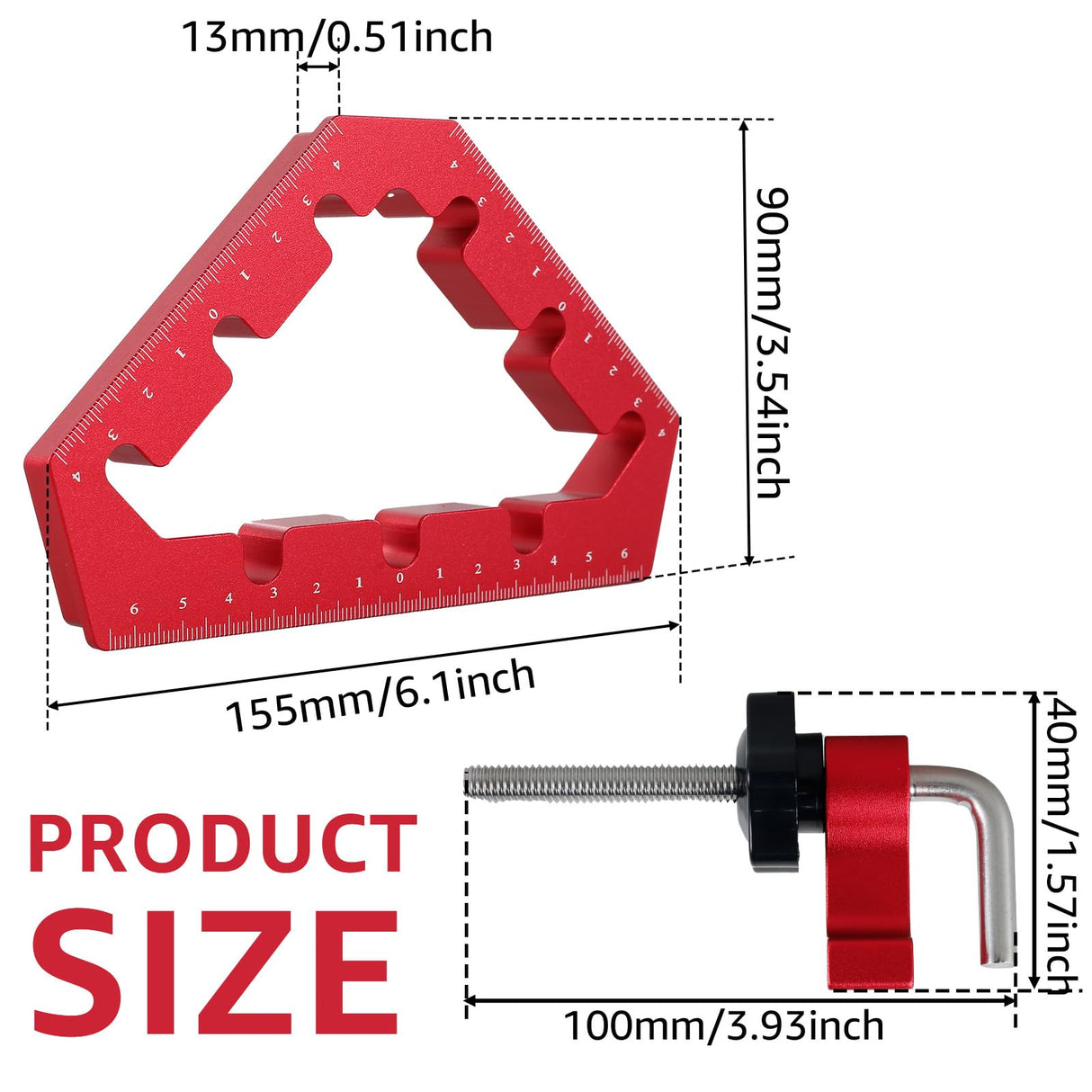 Tzdxfgl Corner Clamps for Woodworking Tools, 45 and 90 Degree Angle Clamps with Fixer, Aluminum Alloy Positioning Squares Right Angle Clamps, Precise Tzdxfgl
