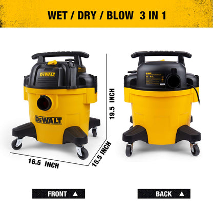 DEWALT DXV06P 6 gallon Poly Wet/Dry Vac, Yellow - WoodArtSupply