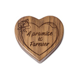 Wislist Wood Engagement Ring Box Herat Shaped Engraved Ring Case for Proposal,Wedding (Walnut Wood) Wislist