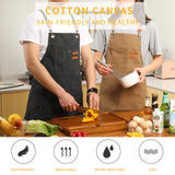 Tosewever 2 Pack Canvas Cross Back Chef Apron for Men Women with Pockets, Cotton Tool Aprons for Cooking Kitchen BBQ Artist (Black, 2 Pack) Tosewever