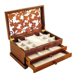 Kendal Wooden Jewelry Box, 3 Layer Jewelry Box for Women, Jewelry Holder Organizer, Wood Jewelry Storage Case for Necklaces, Earring, Rings Kendal