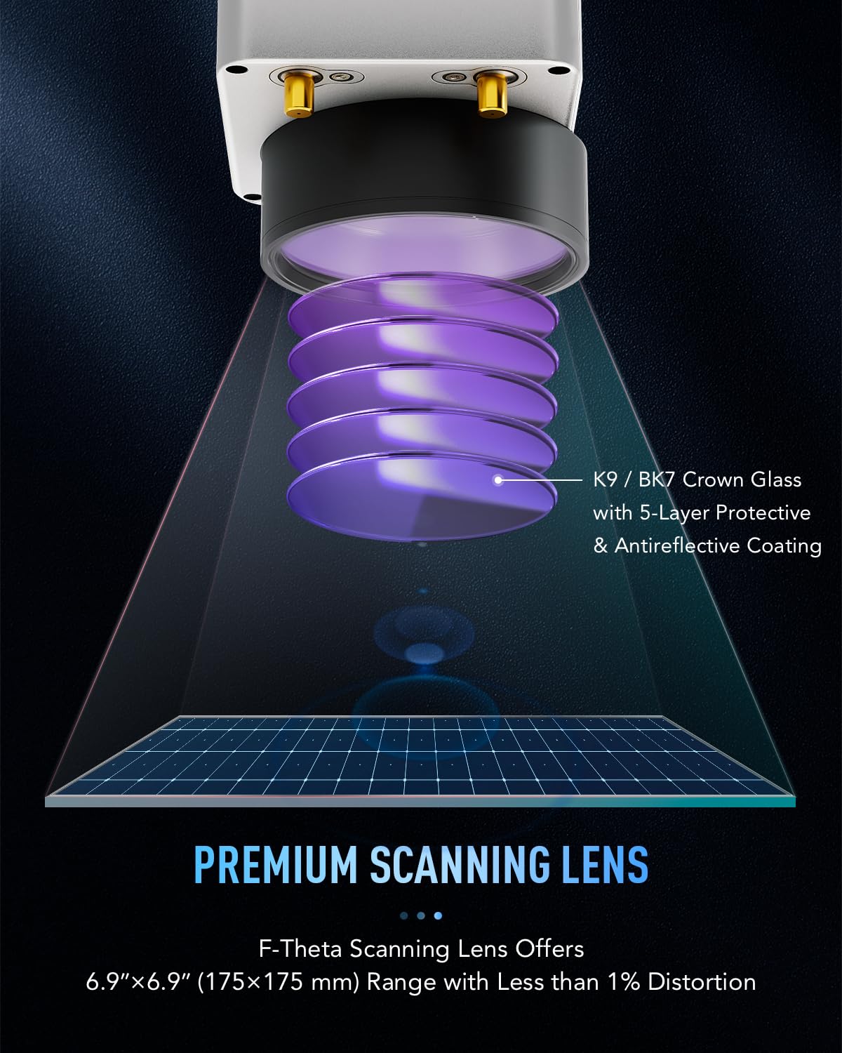 OMTech 30W Fiber Laser Engraver with LightBurn and Rotary Axis, Laser Engraving Machine with Red Dot Pointer, 6.9x6.9 Solid State Laser Marking OMTech