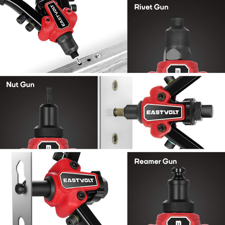 Eastvolt Rivet Nut Tool, 3 in 1 Hand Rivet, Rivet Gun Rivet Nut Tool Reamer 3 in 1 Set, Including 60Pcs Rivet Nuts, 6 Metric & SAE Mandrels and 2 Eastvolt
