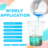 300 Pack 8 oz Disposable Measuring Cups Clear Plastic Measuring Cups with 300 Wooden Mixing Sticks Resin Mixing Cup Liquid Measuring Cups for Epoxy Gerrii