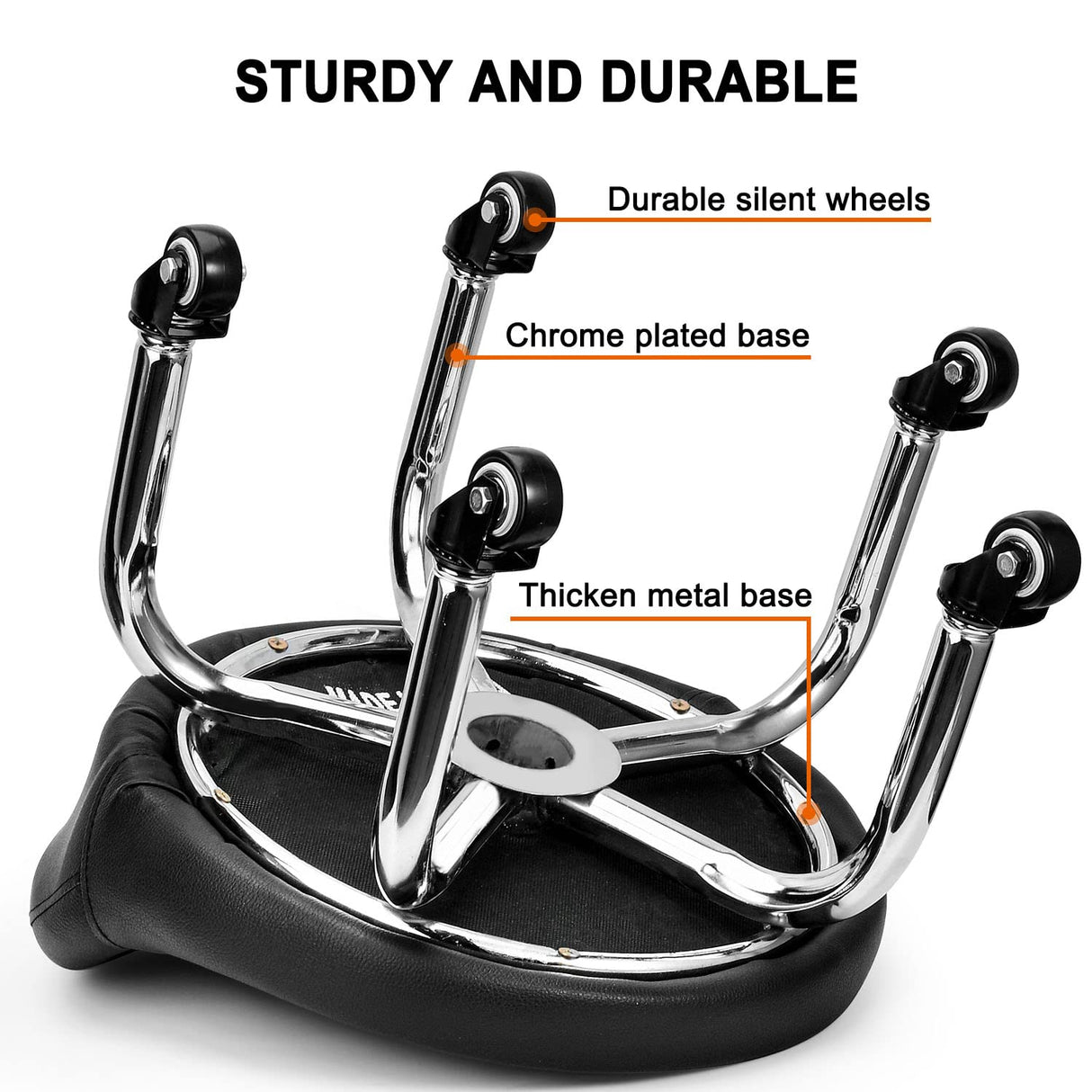 FLOLXNB Low Height Rolling Stool with Back, Low Height Rolling Chair, Low Stool with Wheels for Garage Shop Home Office,L FLOLXNB