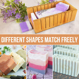 Walfos Soap Mold for soap Making, Soap Making kit - 42 oz Silicone Loaf soap Mold Set with Rectangular Wood Box & Bamboo Cutter Measuring Box, 2 Walfos