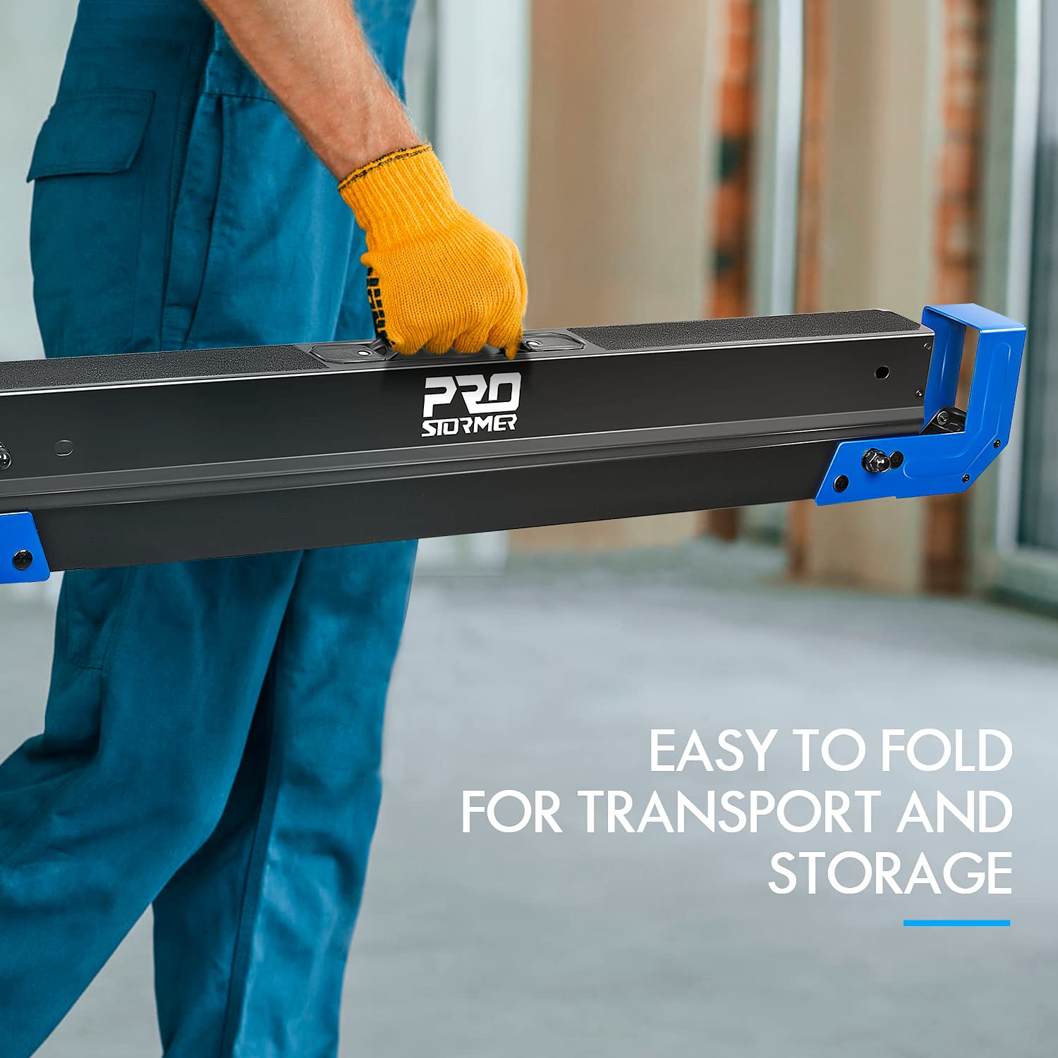 Prostormer Portable Folding Sawhorse 2 Pack, Heavy Duty Saw Horses 2600Lbs Weight Capacity Each Twin Pack, Durable Table Stand with Folding Legs and Prostormer