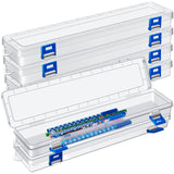 8 Pcs Translucent Plastic Paint Brush Holders Paint Brush Case Organizers Drawing Tools Storage Box Long Paint Brush Case Watercolor Pen Pencil Gueevin