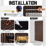 Frienda 6 Pcs 47.2 x 23.6 Inch Acoustic Wood Wall Panels Decorative Soundproof Wall Panels 3D Slat Wood Panels for Home Office Cinema Interior Wall Frienda