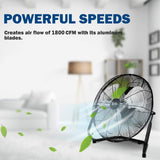 Simple Deluxe 12 Inch 3-Speed High Velocity Heavy Duty Metal Industrial Floor Fans Oscillating Quiet for Home, Commercial, Residential, and Simple Deluxe