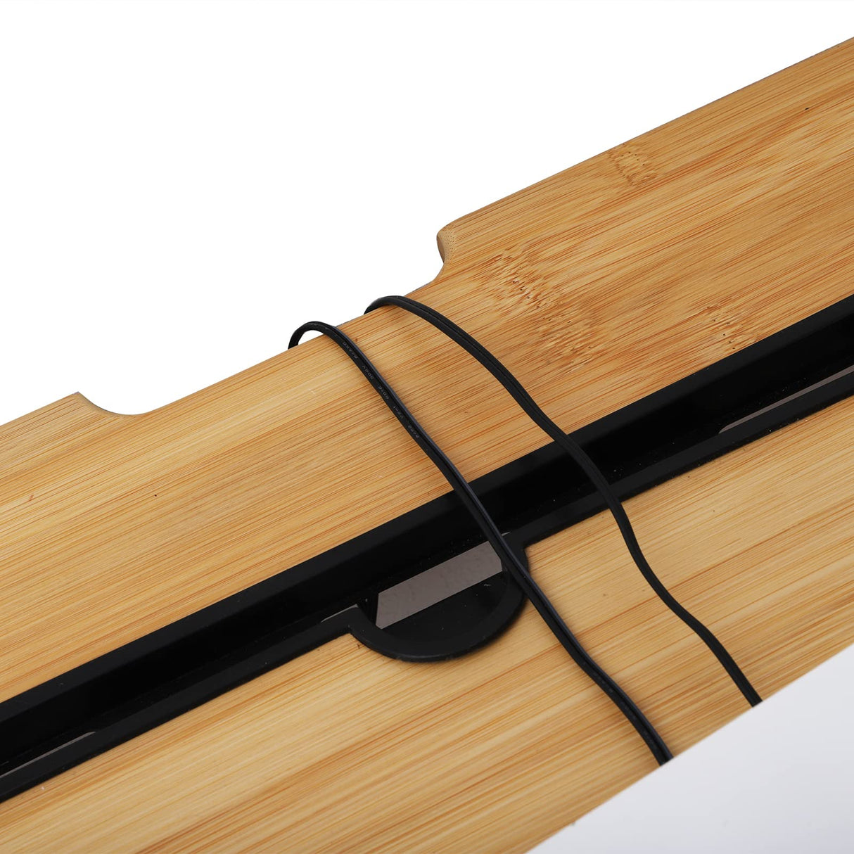 Dicunoy Computer Desk with 2 Drawers, 46" Solid Bamboo Home Office Writing Desk for Small Space, Compact Simple Tables with Gap Design and Hook for Dicunoy