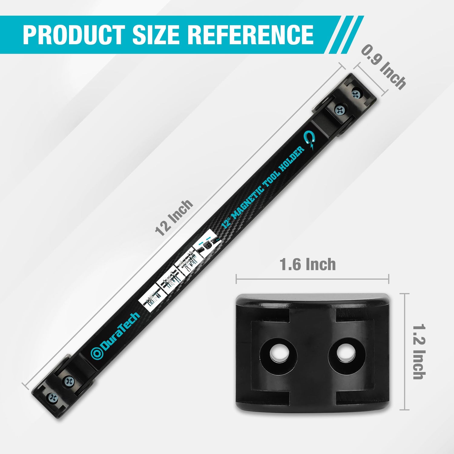 DURATECH 4 Pack 12" Magnetic Tool Holder Strip, Heavy Duty Magnetic Tool Bar, Magnetic Space Saving Tool Organizer with Mounting Screws for Garage, DURATECH