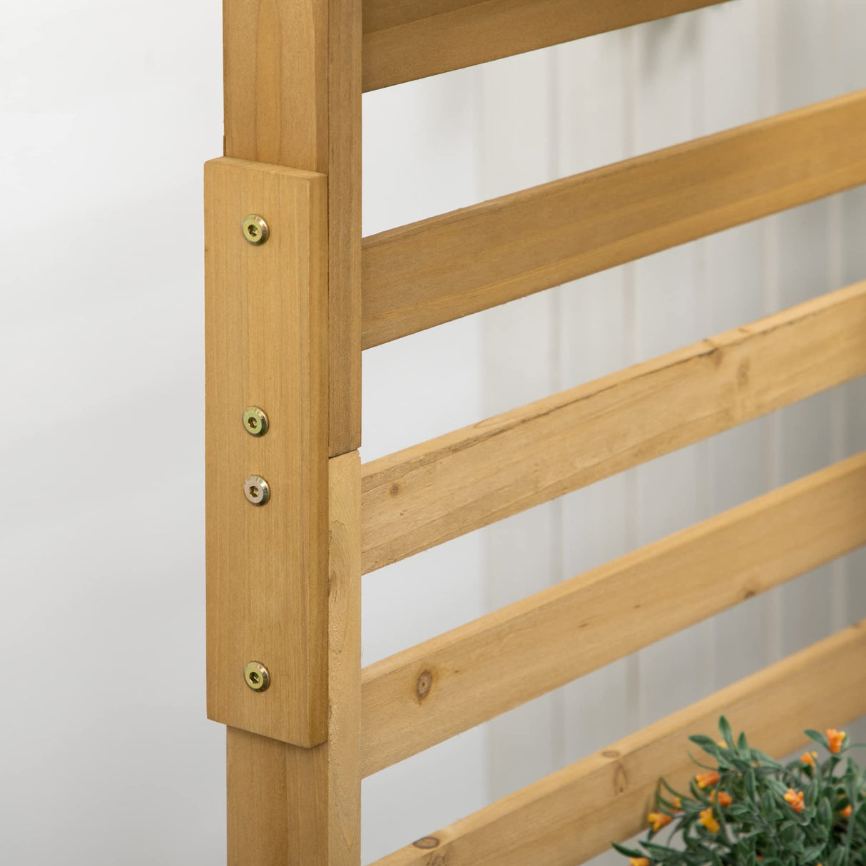 Outsunny Wooden Lattice Trellis with 5 Hanging Planter Boxes, Freestanding Flower Display Stand for Patio, Garden, Balcony, Porch Outsunny